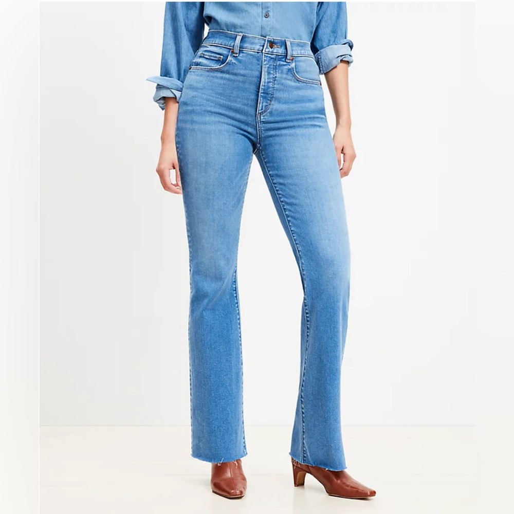 Curvy High Rise Slim Flare Jeans from LOFT
